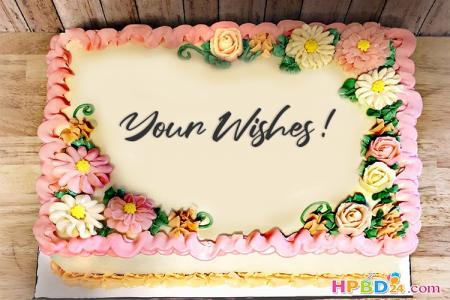 Write Name on Flower Birthday Cakes