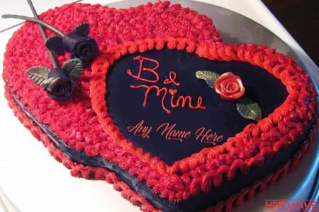 Be Mine Valentine Birthday Cakes With Name Edit