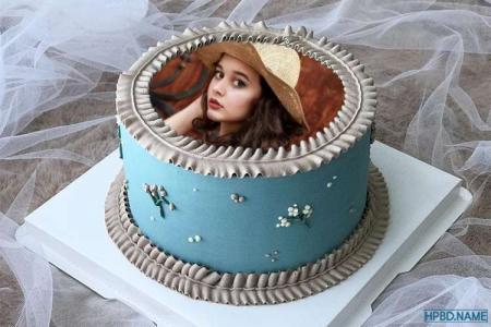Print Photo On Blue Birthday Cake Online