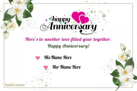 Anniversary Quotes Card With Couple Name Editing